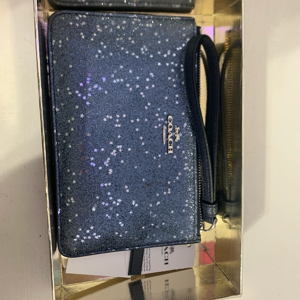 Midnight blue coach wallet/ wristlet